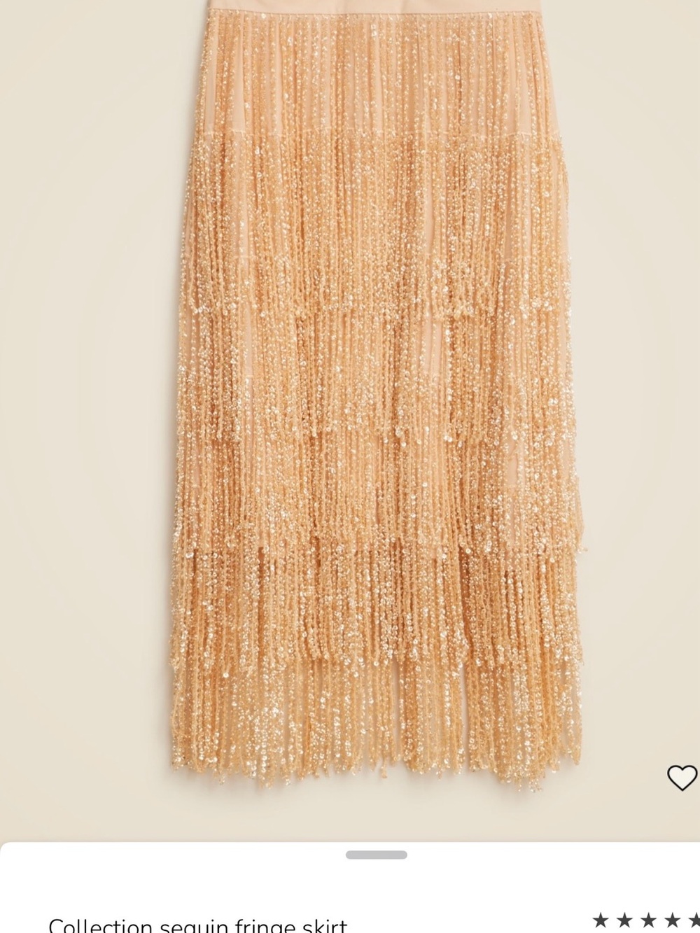 J. Crew Sequin Fringe Pencil Skirt in Champagne Gold